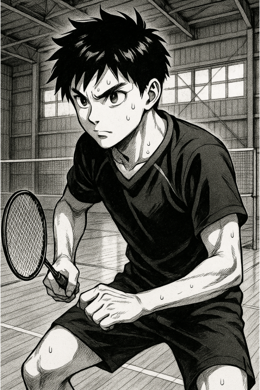 badminton-fun-coach-frank-warrington-ai-generated-pictures-laughter