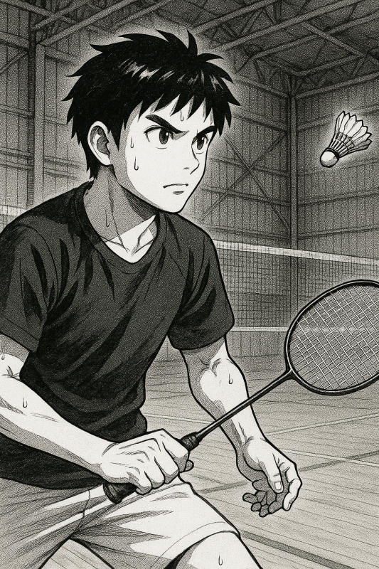 badminton-fun-coach-frank-warrington-ai-generated-pictures-laughter