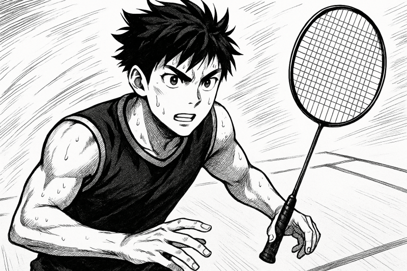 badminton-fun-coach-frank-warrington-ai-generated-pictures-laughter